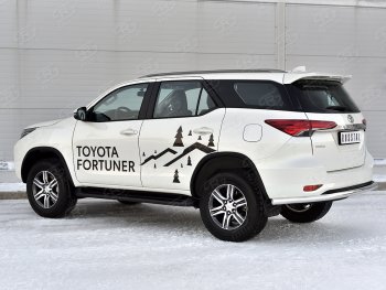 18 949 р. Защита заднего бампера (Ø63 мм, нержавейка) SLITKOFF  Toyota Fortuner  AN160 (2020-2025) рестайлинг  с доставкой в г. Таганрог. Увеличить фотографию 3