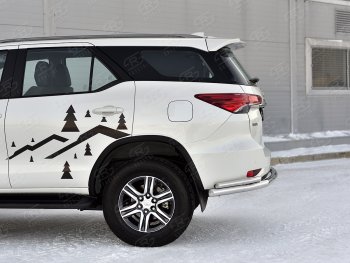 21 399 р. Защита заднего бампера (2 трубы Ø63 и 42 мм, нержавейка) SLITKOFF  Toyota Fortuner  AN160 (2020-2025) рестайлинг  с доставкой в г. Таганрог. Увеличить фотографию 4