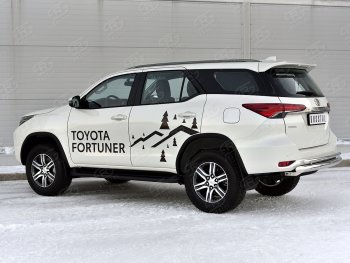 20 999 р. Защита заднего бампера (Ø76 и 42 мм, нержавейка) SLITKOFF  Toyota Fortuner  AN160 (2020-2025) рестайлинг  с доставкой в г. Таганрог. Увеличить фотографию 3