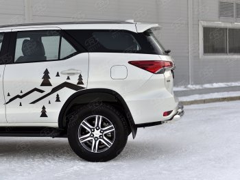 20 999 р. Защита заднего бампера (Ø76 и 42 мм, нержавейка) SLITKOFF  Toyota Fortuner  AN160 (2020-2025) рестайлинг  с доставкой в г. Таганрог. Увеличить фотографию 4