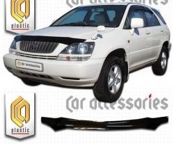 2 079 р. Дефлектор капота CA Plastic  Toyota Harrier  XU10 (1997-2003) дорестайлинг, рестайлинг (Classic черный, Без надписи)  с доставкой в г. Таганрог. Увеличить фотографию 1