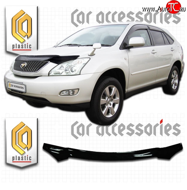 2 079 р. Дефлектор капота CA-Plastic  Toyota Harrier  XU30 (2003-2013) (Classic черный, Без надписи)  с доставкой в г. Таганрог