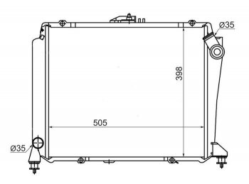 Радиатор двигателя SAT (DIESEL MT) Toyota Hiace H100 минивэн дорестайлинг (Япония) (1989-1993)