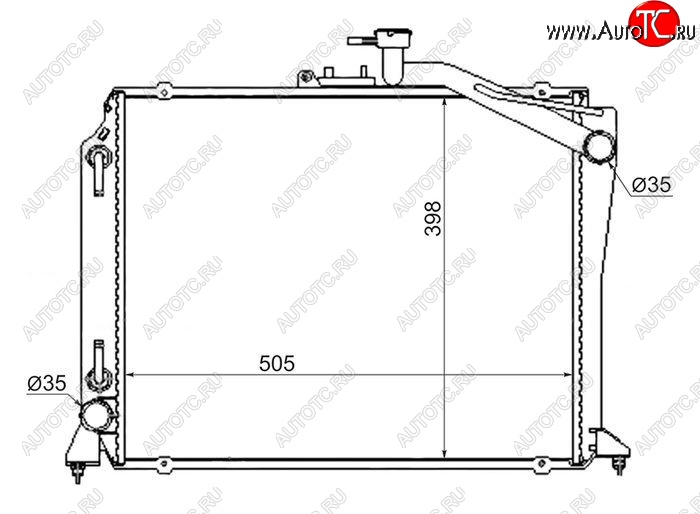 10 649 р. Радиатор двигателя SAT (GASOLINE)  Toyota Hiace  H100 (1989-2004) минивэн дорестайлинг (Япония), минивэн 1-ый рестайлинг (Япония), минивэн (Япония)  2-ой рестайлинг  с доставкой в г. Таганрог