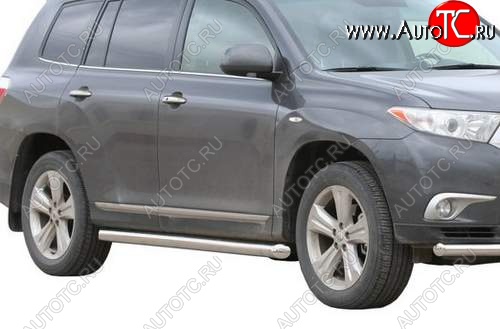 26 999 р. Защита порогов ТехноСфера (Техно Сфера) (нержавейка, 63.5 mm)  Toyota Highlander  XU40 (2010-2013) рестайлинг  с доставкой в г. Таганрог