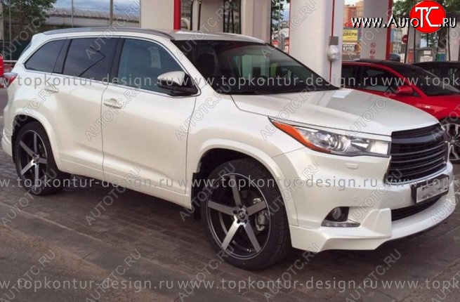 12 999 р. Комплект накладок на колёсные арки TopKontur Design Toyota Highlander XU50 дорестайлинг (2013-2017)  с доставкой в г. Таганрог