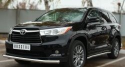 18 949 р. Одинарная защита переднего бампера диаметром 63 мм SLITKOFF Toyota Highlander XU50 дорестайлинг (2013-2017)  с доставкой в г. Таганрог. Увеличить фотографию 2