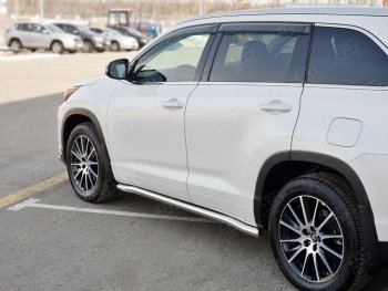 25 999 р. Защита порогов SLITKOFF из круглой трубы диаметром 63 мм SLITKOFF v3  Toyota Highlander  XU50 (2013-2017) дорестайлинг  с доставкой в г. Таганрог. Увеличить фотографию 3