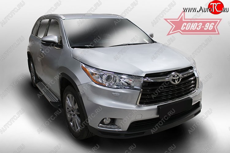 9 089 р. Пороги из алюминиевого профиля Souz-96 Toyota Highlander XU50 дорестайлинг (2013-2017)  с доставкой в г. Таганрог