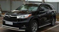 33 949 р. Широкая защита порогов SLITKOFF  Toyota Highlander  XU50 (2013-2017) дорестайлинг  с доставкой в г. Таганрог. Увеличить фотографию 3