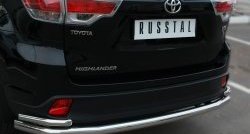 20 999 р. Защита заднего бампера (Ø63 и 42 мм, с углами, нержавейка) SLITKOFF  Toyota Highlander  XU50 (2013-2017) дорестайлинг  с доставкой в г. Таганрог. Увеличить фотографию 3