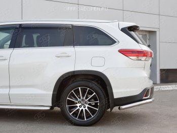 15 999 р. Защита заднего бампера (Ø63 мм уголки, нержавейка) SLITKOFF  Toyota Highlander  XU50 (2013-2017) дорестайлинг  с доставкой в г. Таганрог. Увеличить фотографию 2