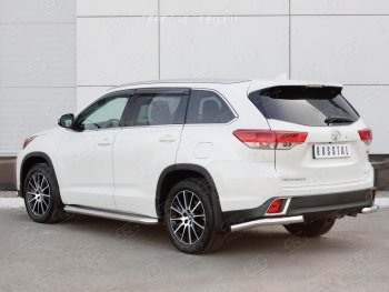 15 999 р. Защита заднего бампера (Ø63 мм уголки, нержавейка) SLITKOFF  Toyota Highlander  XU50 (2013-2017) дорестайлинг  с доставкой в г. Таганрог. Увеличить фотографию 4