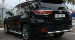 16 249 р. Защита заднего бампера (Ø63 мм, нержавейка) SLITKOFF  Toyota Highlander  XU50 (2013-2017) дорестайлинг  с доставкой в г. Таганрог. Увеличить фотографию 1