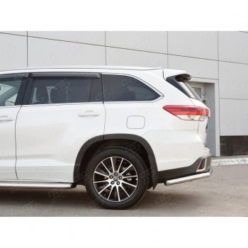 15 749 р. Защита заднего бампера (Ø63 мм, нержавейка) SLITKOFF Toyota Highlander XU50 рестайлинг (2016-2020)  с доставкой в г. Таганрог. Увеличить фотографию 3