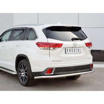 15 749 р. Защита заднего бампера (Ø63 мм, нержавейка) SLITKOFF Toyota Highlander XU50 рестайлинг (2016-2020)  с доставкой в г. Таганрог. Увеличить фотографию 4