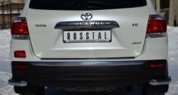 13 949 р. Защита заднего бампера (Ø63 мм уголки, нержавейка) SLITKOFF  Toyota Highlander  XU40 (2010-2013) рестайлинг  с доставкой в г. Таганрог. Увеличить фотографию 1