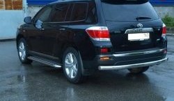 Защита заднего бампера d75x42 ммМеталл Дизайн Toyota Highlander XU40 дорестайлинг (2007-2010) ()