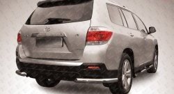 Защита заднего бампера из двух боковых уголков диаметром 57 мм Slitkoff Toyota Highlander XU40 рестайлинг (2010-2013)