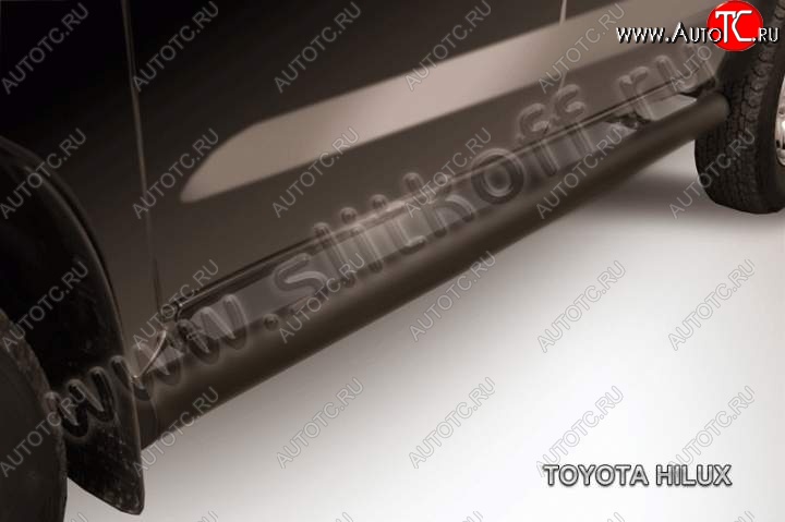 14 449 р. Защита порогов Slitkoff  Toyota Hilux  AN20,AN30 (2011-2016)  2-ой рестайлинг (Цвет: серебристый)  с доставкой в г. Таганрог