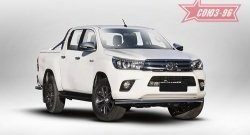 12 914 р. Защита переднего бампера одинарная Souz-96 (d60).  Toyota Hilux  AN120 (2016-2020) дорестайлинг  с доставкой в г. Таганрог. Увеличить фотографию 1