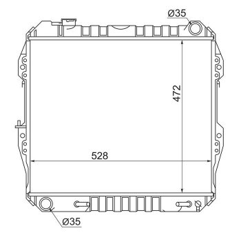 Радиатор двигателя SAT Toyota (Тойота) Hilux Surf (Хайлюкс)  N120,N130 (1989-1991) N120,N130 5 дв. дорестайлинг