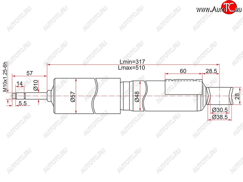 2 079 р. Амортизатор задний SAT (LH=RH)  Toyota Hilux Surf  N180 - Land Cruiser  90  с доставкой в г. Таганрог