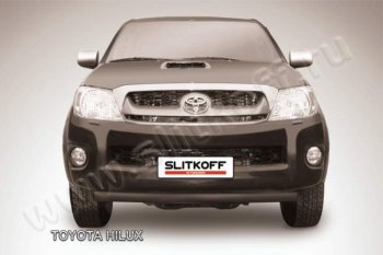 9 099 р. Защита переднего бампера из трубы d57 Slitkoff  Toyota Hilux  AN10,AN20 (2008-2011) 1-ый рестайлинг (Цвет: серебристый)  с доставкой в г. Таганрог. Увеличить фотографию 1