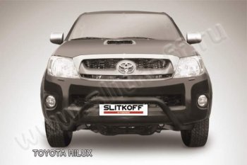 21 999 р. Кенгурятник d57 низкий широкий мини Slitkoff  Toyota Hilux  AN10,AN20 (2008-2011) 1-ый рестайлинг (Цвет: серебристый)  с доставкой в г. Таганрог. Увеличить фотографию 1