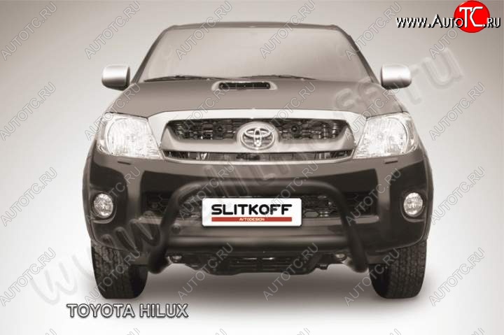 22 499 р. Кенгурятник d57 низкий Slitkoff  Toyota Hilux  AN10,AN20 (2008-2011) 1-ый рестайлинг (Цвет: серебристый)  с доставкой в г. Таганрог