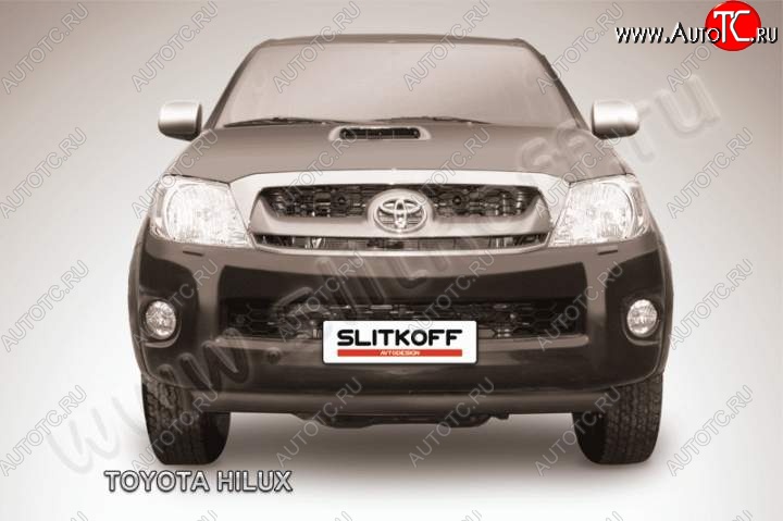 9 099 р. Защита переднего бампера из трубы d57 Slitkoff  Toyota Hilux  AN10,AN20 (2008-2011) 1-ый рестайлинг (Цвет: серебристый)  с доставкой в г. Таганрог