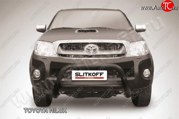 23 799 р. Кенгурятник d76 низкий Slitkoff  Toyota Hilux  AN10,AN20 (2008-2011) 1-ый рестайлинг (Цвет: серебристый)  с доставкой в г. Таганрог