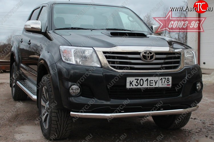 12 959 р. Защита переднего бампера одинарная Souz-96 (d60) Toyota Hilux AN20,AN30  2-ой рестайлинг (2011-2016)  с доставкой в г. Таганрог