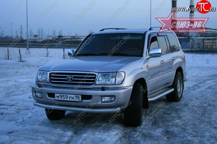 14 984 р. Защита переднего бампера одинарная Souz-96 (d76) Toyota Land Cruiser 100 дорестайлинг (1998-2002)  с доставкой в г. Таганрог