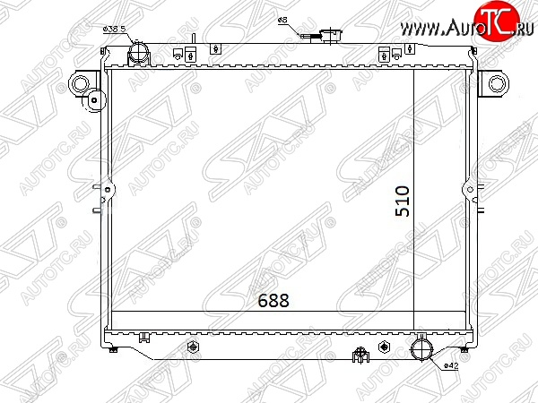 14 549 р. Радиатор двигателя SAT (1HDFTE 4.2 DIESEL)  Toyota Land Cruiser  100 (1998-2007) дорестайлинг, 1-ый рестайлинг, 2-ой рестайлинг  с доставкой в г. Таганрог