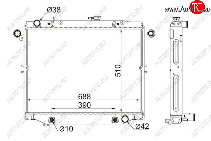 15 449 р. Радиатор двигателя SAT SAT (1HDFTE 4.2 DIESEL)  Toyota Land Cruiser  100 (1998-2007) дорестайлинг, 1-ый рестайлинг, 2-ой рестайлинг  с доставкой в г. Таганрог