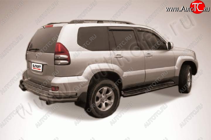 9 499 р. Уголки d76+d42 двойные Slitkoff (сталь окрашенная)  Toyota Land Cruiser Prado  J120 (2002-2009) (Цвет: серебристый)  с доставкой в г. Таганрог