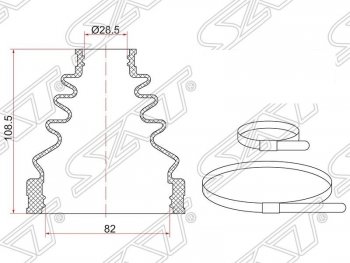 Пыльник ШРУСа (внутренний) SAT Toyota (Тойота) Land Cruiser Prado (Лэнд)  J120 (2002-2009) J120