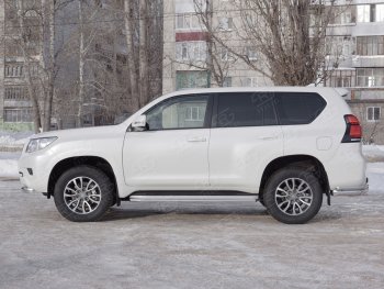 Защита порогов (Ø42 мм, нержавейка) SLITKOFF Toyota (Тойота) Land Cruiser Prado (Лэнд)  J150 (2017-2020) J150 2-ой рестайлинг