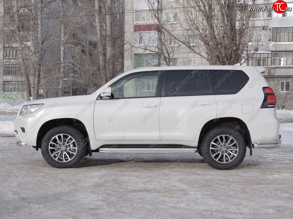 17 849 р. Защита порогов (Ø42 мм, нержавейка) SLITKOFF Toyota Land Cruiser Prado J150 2-ой рестайлинг (2017-2020)  с доставкой в г. Таганрог