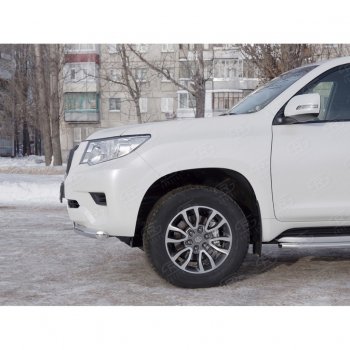 18 399 р. Защита переднего бампера (Ø63 мм, нержавейка) SLITKOFF  Toyota Land Cruiser Prado  J150 (2017-2020) 2-ой рестайлинг  с доставкой в г. Таганрог. Увеличить фотографию 4