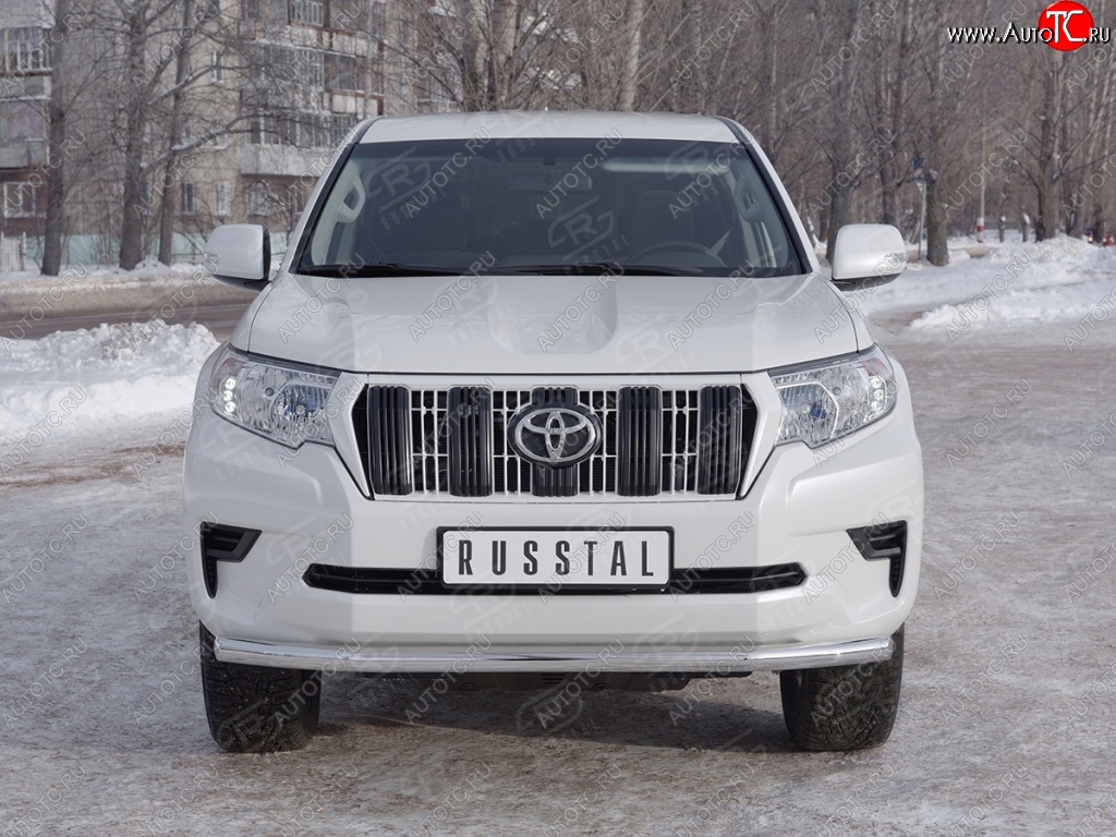 18 399 р. Защита переднего бампера (Ø63 мм, нержавейка) SLITKOFF  Toyota Land Cruiser Prado  J150 (2017-2020) 2-ой рестайлинг  с доставкой в г. Таганрог