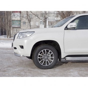 20 999 р. Одинарная защита переднего бампера диаметром 63 мм SLITKOFF Toyota Land Cruiser Prado J150 2-ой рестайлинг (2017-2020)  с доставкой в г. Таганрог. Увеличить фотографию 2