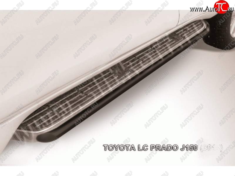 10 399 р. Защита штатного порога d42 Slitkoff  Toyota Land Cruiser Prado  J150 (2017-2020) 2-ой рестайлинг (Цвет: серебристый)  с доставкой в г. Таганрог