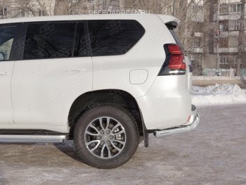 20 349 р. Защита заднего бампера (Ø63 мм, нержавейка) SLITKOFF  Toyota Land Cruiser Prado  J150 (2017-2020) 2-ой рестайлинг  с доставкой в г. Таганрог. Увеличить фотографию 2