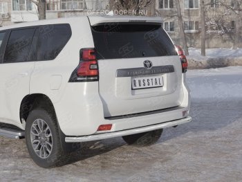 20 349 р. Защита заднего бампера (Ø63 мм, нержавейка) SLITKOFF  Toyota Land Cruiser Prado  J150 (2017-2020) 2-ой рестайлинг  с доставкой в г. Таганрог. Увеличить фотографию 4