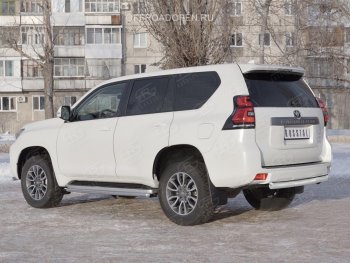 19 549 р. Защита заднего бампера (Ø76 мм, нержавейка) SLITKOFF Toyota Land Cruiser Prado J150 2-ой рестайлинг (2017-2020)  с доставкой в г. Таганрог. Увеличить фотографию 2