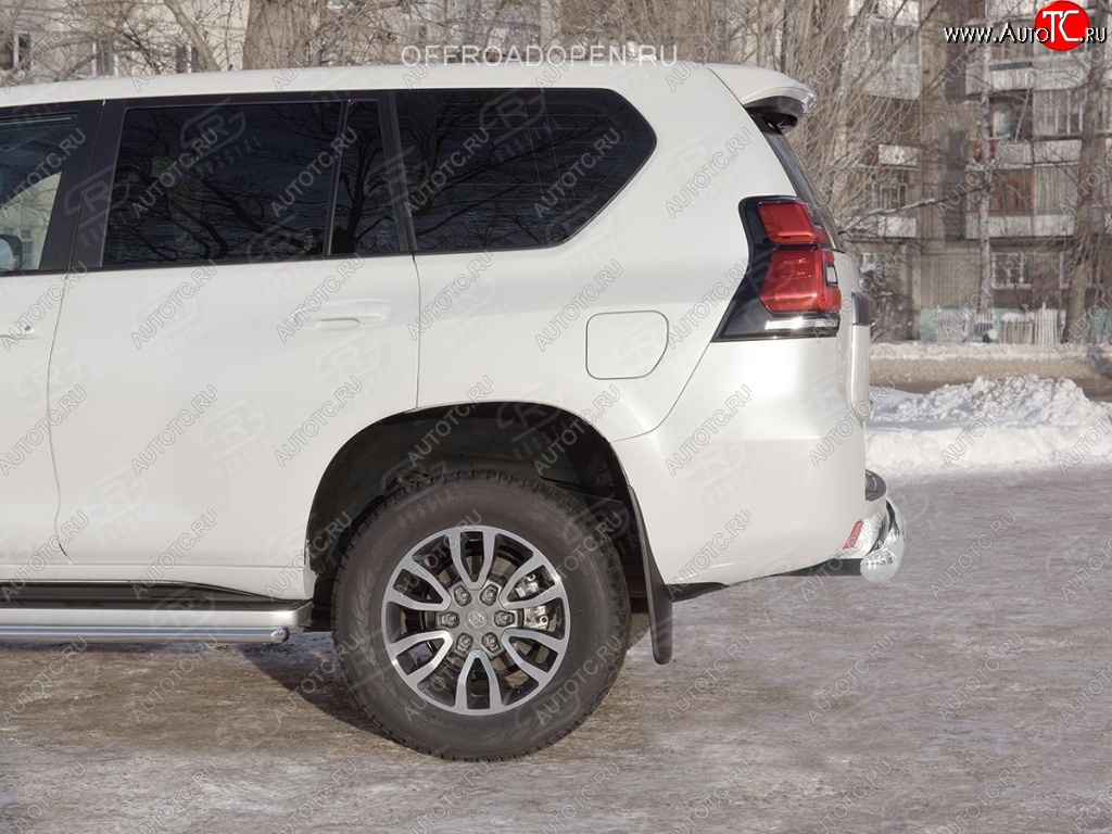 19 549 р. Защита заднего бампера (Ø76 мм, нержавейка) SLITKOFF Toyota Land Cruiser Prado J150 2-ой рестайлинг (2017-2020)  с доставкой в г. Таганрог