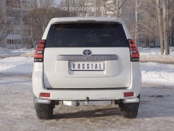 12 249 р. Защита заднего бампера (Ø76 мм уголки, нержавейка) SLITKOFF  Toyota Land Cruiser Prado  J150 (2017-2020) 2-ой рестайлинг  с доставкой в г. Таганрог. Увеличить фотографию 2