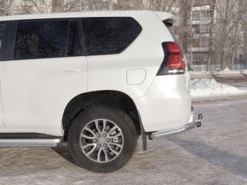 12 249 р. Защита заднего бампера (Ø76 мм уголки, нержавейка) SLITKOFF  Toyota Land Cruiser Prado  J150 (2017-2020) 2-ой рестайлинг  с доставкой в г. Таганрог. Увеличить фотографию 3